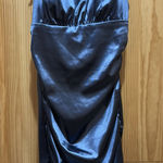 Honey and Rosie  Tie Spaghetti Strap Empire-Waist Ruched Shiny Satin Mini Dress Photo 0