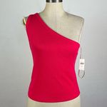 Anthropologie Pilcro Ribbed One-Shoulder Top in Pink Photo 0