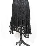 White House | Black Market Rare Y2K Gothic Flapper Lace Dress Black Asymmetrical Hem WHBM Size L Romantic Photo 3