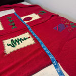 Vintage 80’s Women's Bobbie Brooks Christmas Cardigan XL Red Embroidered Sweater Photo 4