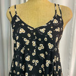 Brandy Melville black floral print tank top/tunic/mini dress Photo 1