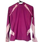 Under Armour  Pink Long Sleeve Mock Neck Nylon Blend Athletic Shirt Women Sz L Photo 0