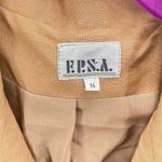 F.P.S.A vintage Three Button Blazer Jacket Short Sleeve Linen Blend Khaki Size 1 Brown Photo 5