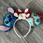 Disney Custom made Lilo and Stitch  theme park sequin mouse ears EUC Photo 0