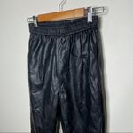 Raga  Black Black Faux Leather Harlee High‎ Waisted Trouser With Elastic Waist Photo 3