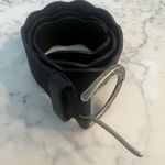 Liz Claiborne Vintage 90s Black Leather Suede Belt Silver Buckle Small Photo 1