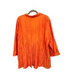 Kathleen Sommers Orange Crinkled Satin Blouse Resortwear Vacation Evening 1X Photo 2