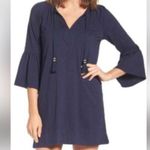 Lilly Pulitzer Navy Blue Del Lago Tunic Midi Length Dress sz L Photo 1