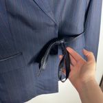 W By Worth Worth pinstripe leather accent tie blazer size 6 Photo 62