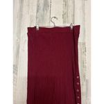 Almost Famous  Burgundy Ribbed Midi Skirt 2X – Button Side Detail, Stretchy Knit Photo 1