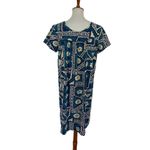 Maluna Hawaii Dress Medium Blue Floral Boho Island Vibes Short Sleeve Photo 3