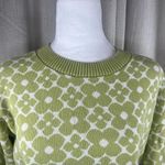 Hollister Sweater Junior/ Woman's size small Green and white floral sweater Photo 5