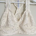 Free People  Intimately Lace Racerback Bralette in Ivory - M Photo 3