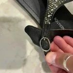 BCBGeneration Brynn Black Bejeweled Beaded Bling T-Strap Thong Sandal Women's 7 Photo 5