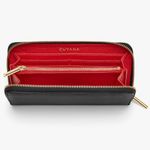 Cuyana Pebbled Leather Long Zip Continental Wallet Black/Red, VGUC, Has Monogram Photo 1