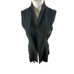 Eileen Fisher Long Line Georgette Silk Crepe High Collar Vest Photo 1
