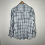 White Crow  bke blue plaid flannel button down shirt jacket shacket size xl Photo 5