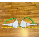 Women’s Medium Green Pink Flower Cheeky Bikini Swimsuit Set Beach Vacation Retro Photo 5