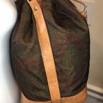ETRO Milano Paisley Nylon Vachetta Leather Drawstring Bucket Tote Shoulder Bag Photo 3