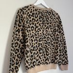 J.Crew Merino Wool Leopard Print Crewneck Sweater Brown Tan Women’s Size Small Photo 5
