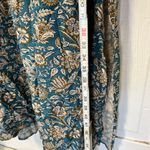 Natural Life patti side slit teal Cream Mixed Floral maxi dress size large Photo 4