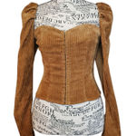 Line and Dot  Tan Corduroy Blouse Size:XS Photo 0