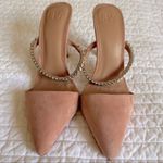 LPA x REVOLVE Lex Crystal Strap Slide Heels in Blush Pink Suede Sz. 9 Photo 3