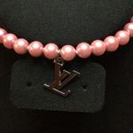 Authentic Stamped Charm on Unbranded Freshwater Pearl Necklace Pink Photo 4