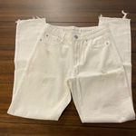 Articles of Society Carly Skinny Crop White Distressed Jeans Raw Hem sz 24 Photo 2