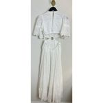 Petal and Pup Merletto Short Sleeve Cutout Eyelet Maxi Dress in White Size Small Photo 8