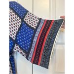 American Eagle XS Blue Red Patchwork Print Mini Dress NWT Boho Festival Rodeo Photo 2