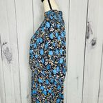 Ann Taylor NWT Blouson Midi Dress Navy Floral Sz 14 Short Sleeve Lined Photo 4