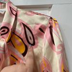 Julie Brown  NYC Womens Blouse Small Funky Hippie Disco Bow Tie Flare Pink Orange Photo 3