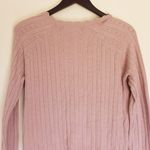 Spiritual Gangster  Hudson Pointelle Crewneck Sweater Rose Pink Wool Blend Medium Photo 3