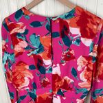 Lulus Carolita Magenta Floral Print Long Sleeve Maxi Dress Size Medium Side Slit Pink Photo 9