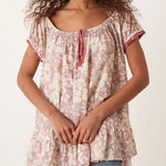 Free People NWT Frankie Floral Tunic Stone Combo Boho Peasant Top – XS Photo 0