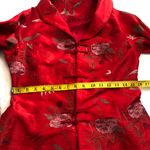 Vintage Red embroidered floral 100% Silk Asian Chinese Photo 4