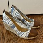 G.H. Bass & Co Kaitlyn Striped Espadrille Wedges Size 9.5 Blue Photo 0