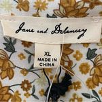 Jane and Delancey  Floral Button-Up Blouse Shirt Yellow Village Western Boho XL Photo 8