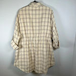 Cozy Co Women's Harper Plaid Jacket Beige Button Up Lined Shacket Layering Large Black Photo 9