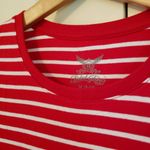Faded Glory  Red & White Striped Short Sleeve Shirt Photo 2