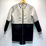 SJ Style Boutique Brand Gray & Black Ringer Trim Zip Front Varsity Jacket Size S Photo 0