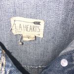 LA Hearts Women's Sleeveless Vest Blue Denim Button Up Hooded Size Large Photo 1
