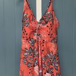 Hanna Nikole Women's Plus Size 28W Swimsuit Coral Floral Tankini Swimdress Orange Photo 1
