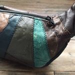 Vintage Leather Patchwork Fanny Pack Belt Bag, Retro, 1980’s Blue Photo 9