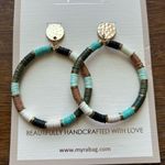 NWT Myra Bag Brown and White Hoop Earrings Photo 0