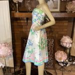 Blair Woolverton VINTAGE 1980'S STRAPLESS PASTEL FLORAL PRINT TEA DRESS (12) Photo 3