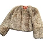 VTG Cropped Faux Fur (?) Jacket Ladies IWGWU Garment Workers Union Winter READ Size M Photo 5