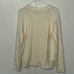 Ann Taylor  Petite Jeweled Cable Knit Sweater Wool Blend Ivory Women’s Large LP Photo 1
