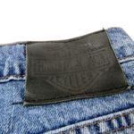1990s Vintage Harley Davidson Straight Leg High Rise Jeans Retro Size 10P 30" Blue Photo 8